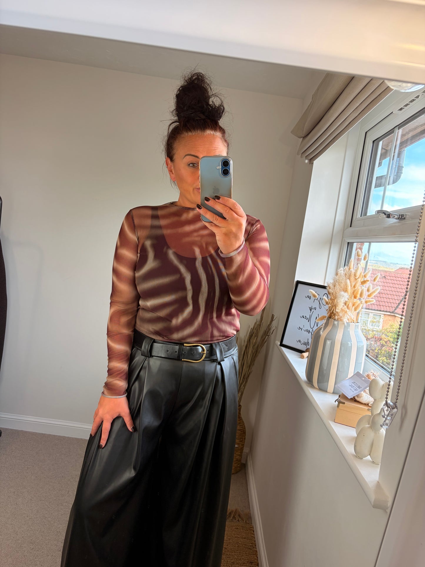 Mesh Layering Top - Plum