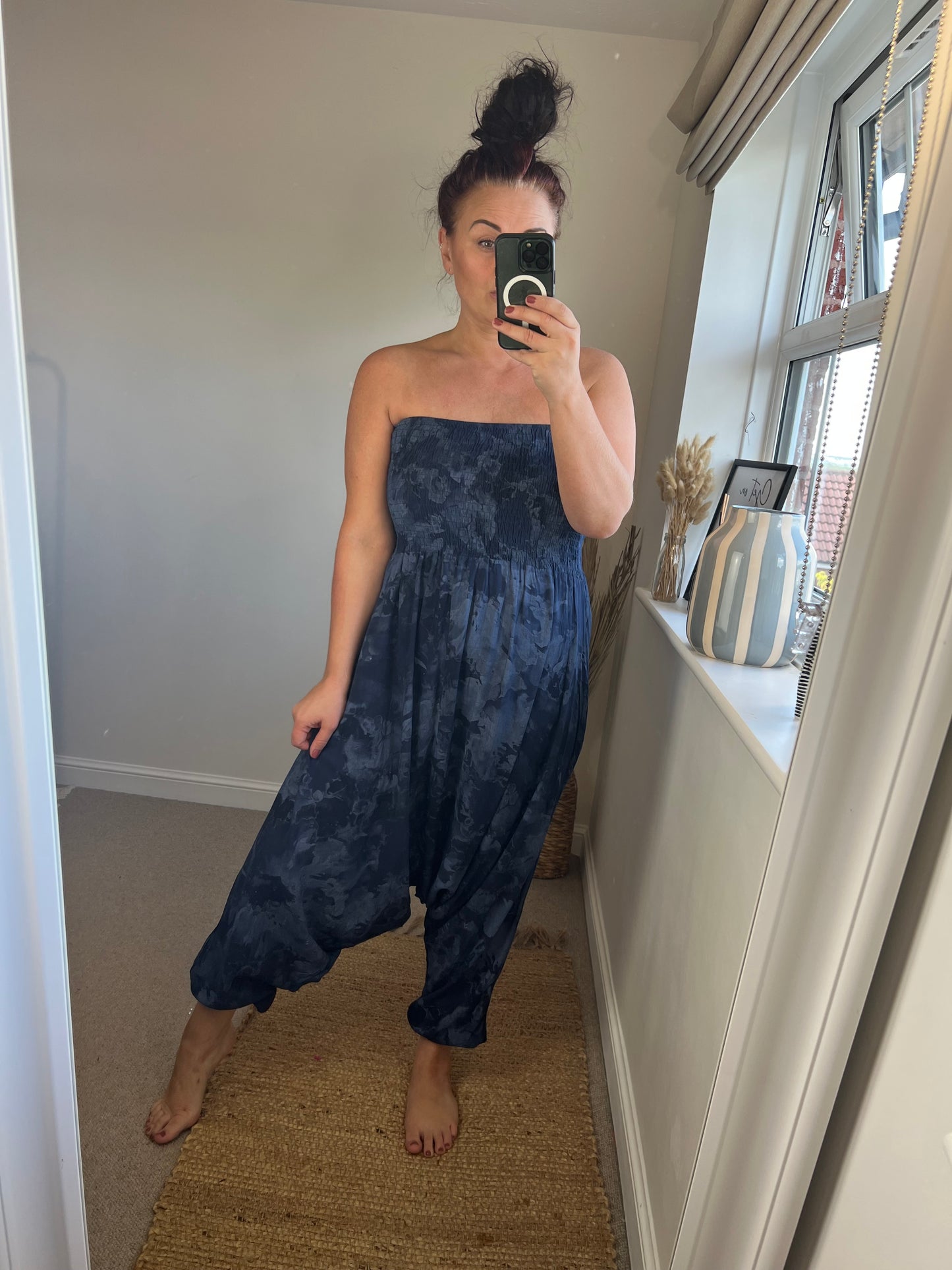 Hareem Strapless Jumpsuit - Navy