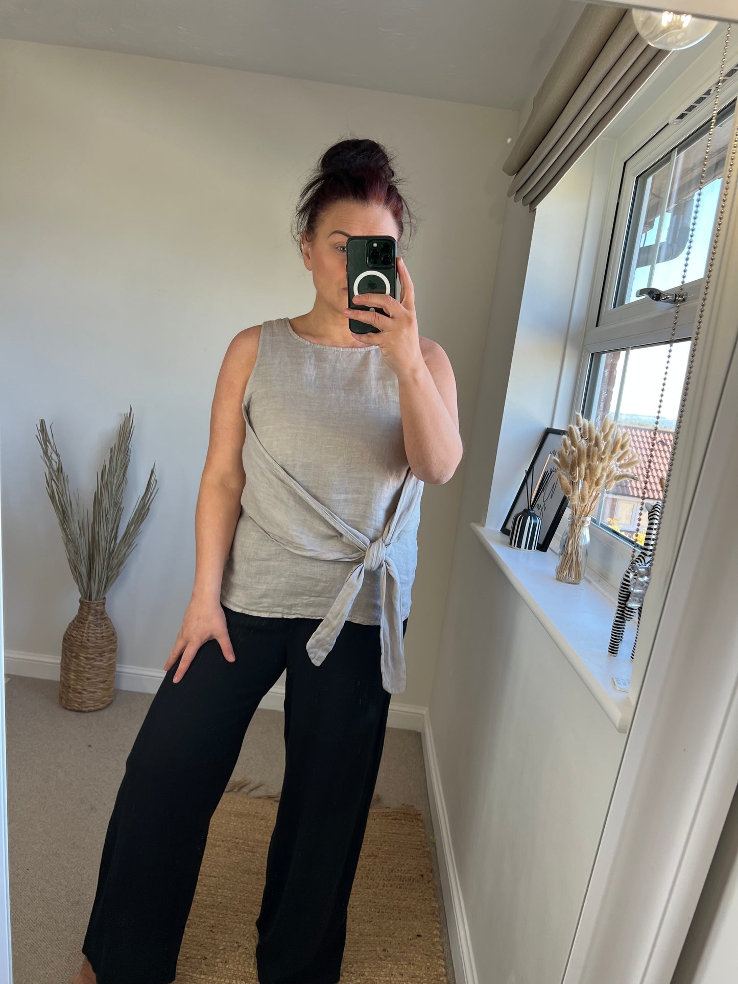 Linen Toe Top - Mocha