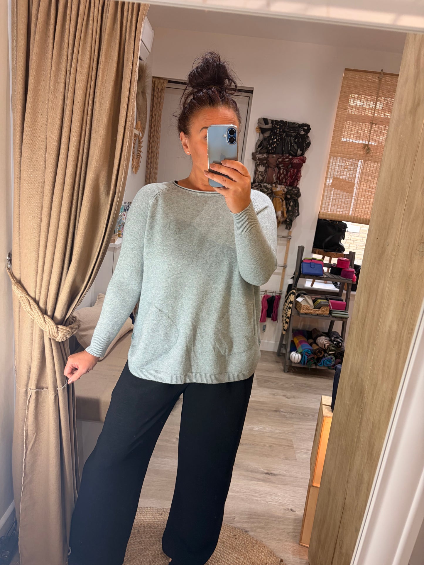 Button Side Jumper - Light Grey