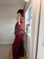 Bubble Hem Leaf Top - Wine