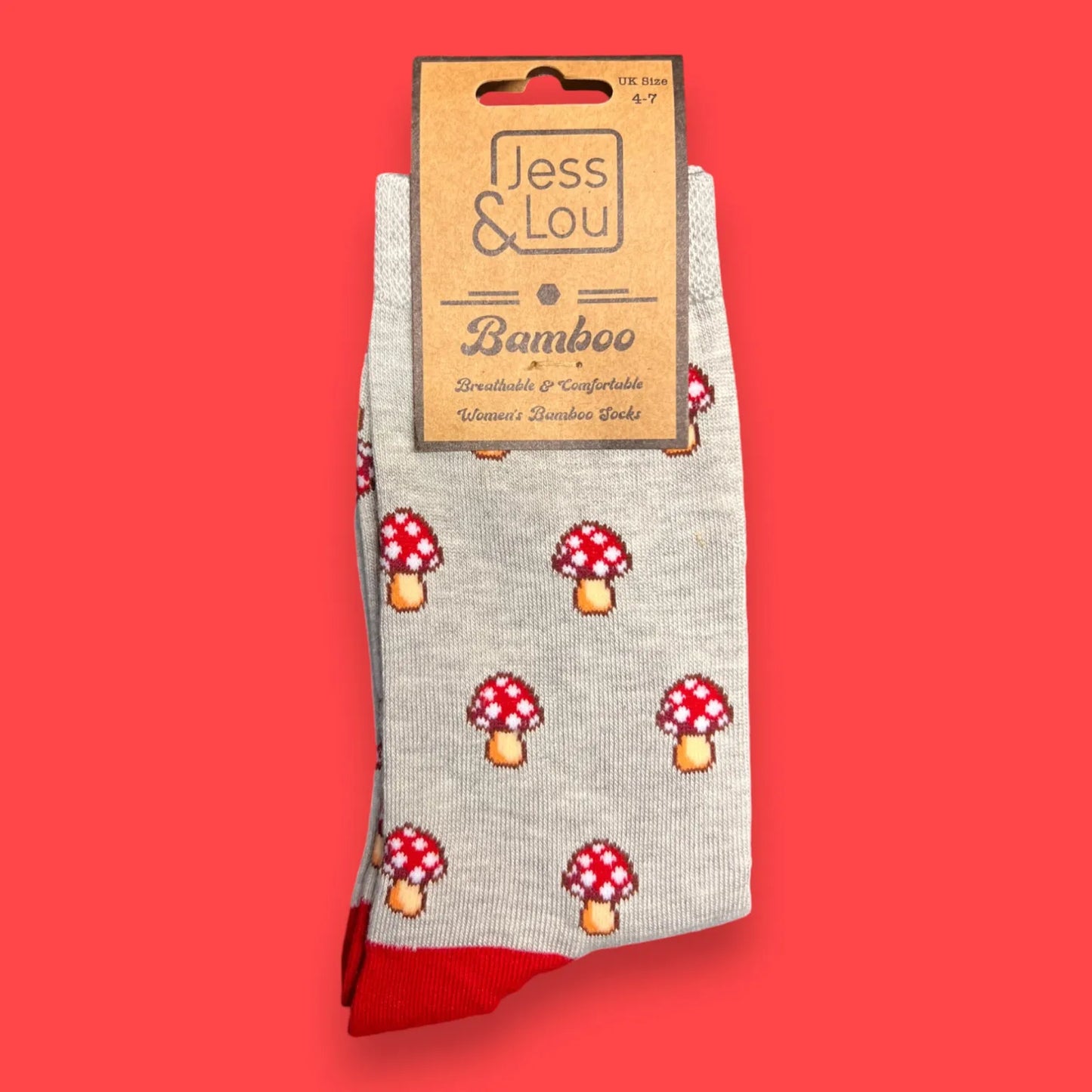 Jess & Lou Bamboo Socks - Mushroom Grey