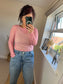 Mesh Long Sleeve Top - Spots Cerise