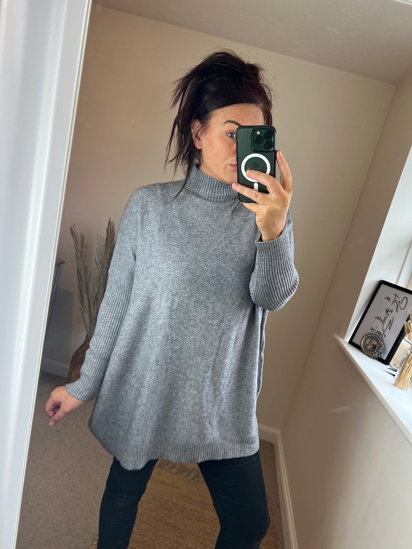 High Neck Jumper - Grey