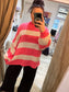 Chunky Stripe Jumper - Coral