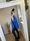 Sequin Star Poncho Jumper - Cobalt
