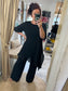 Linen Frill Tunic/Dress - Black