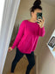Button Side Jumper - Cerise