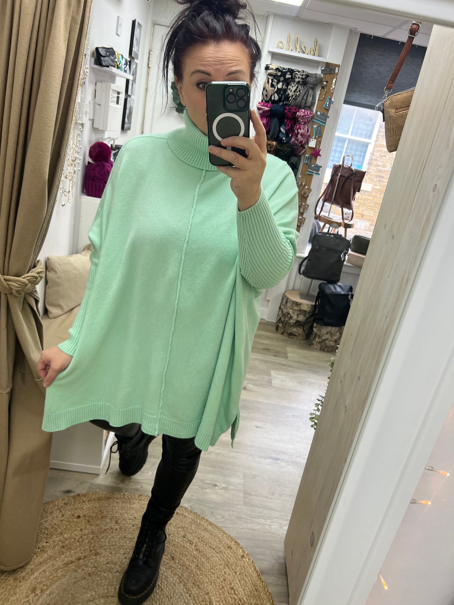 Roll Neck Jumper - Mint