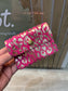 Suede Leather Purse - Leopard Cerise