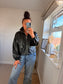 Faux Leather Jacket - Black