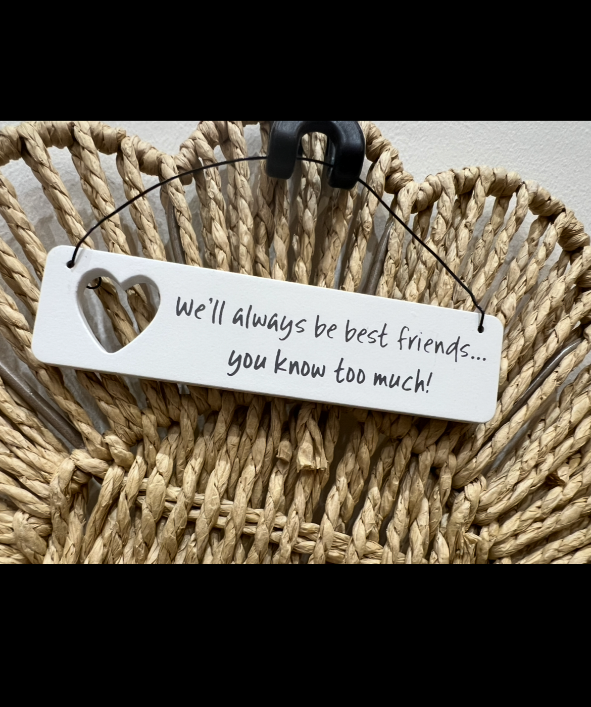 Wooden Hanging Signs - You Know Too Much