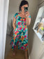 STEVIE Midi Button Dress - Aqua