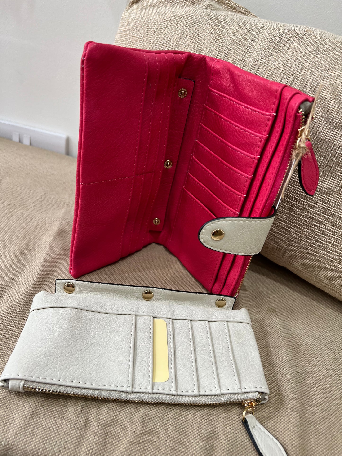 All-In-One Purse - Cerise/Cream