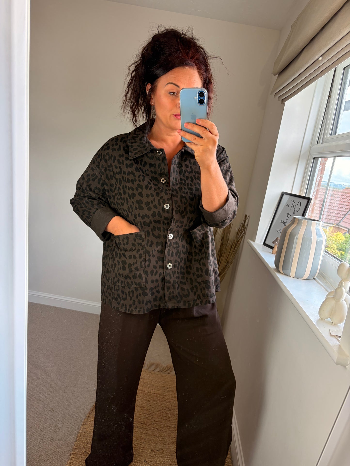 Leopard Shirt Jacket - Chocolate
