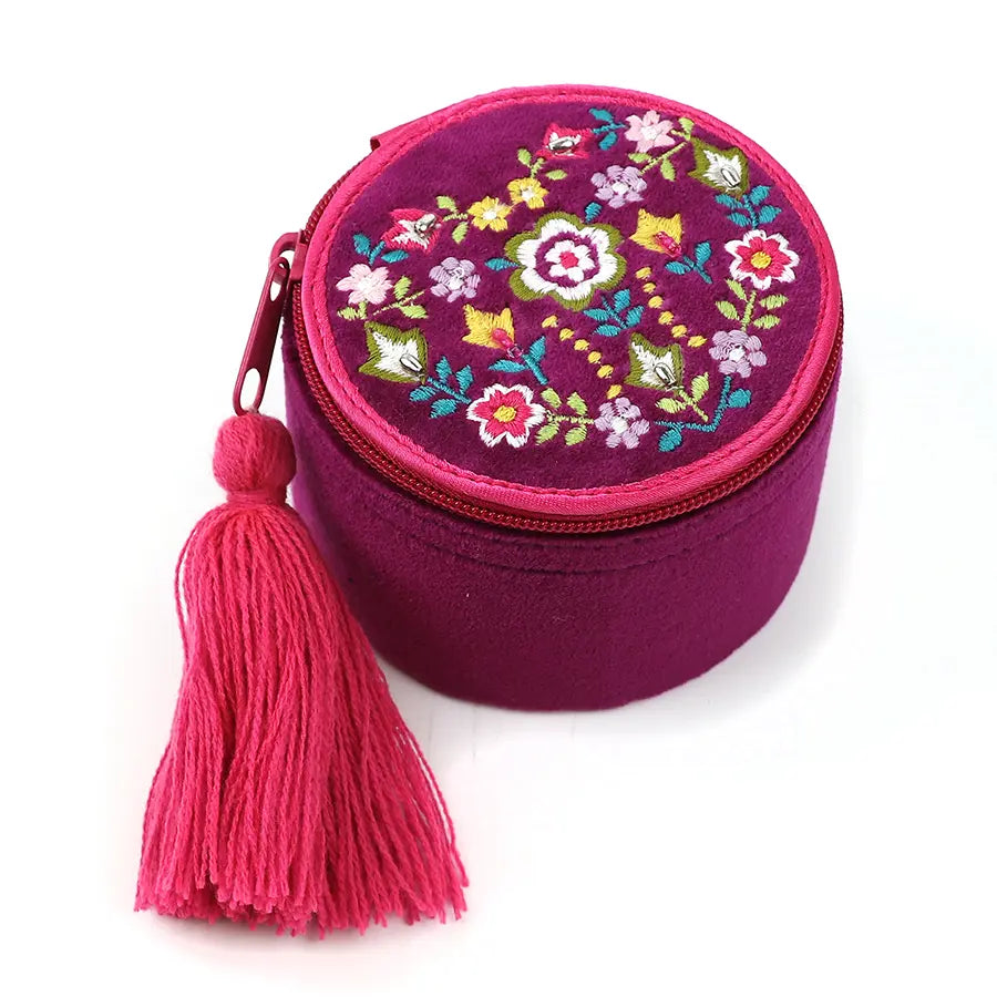 Velvet Trinket Box - Fuschia Floral