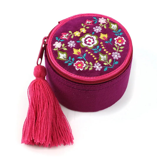 Velvet Trinket Box - Fuschia Floral