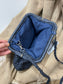 Straw Clutch Bag - Navy