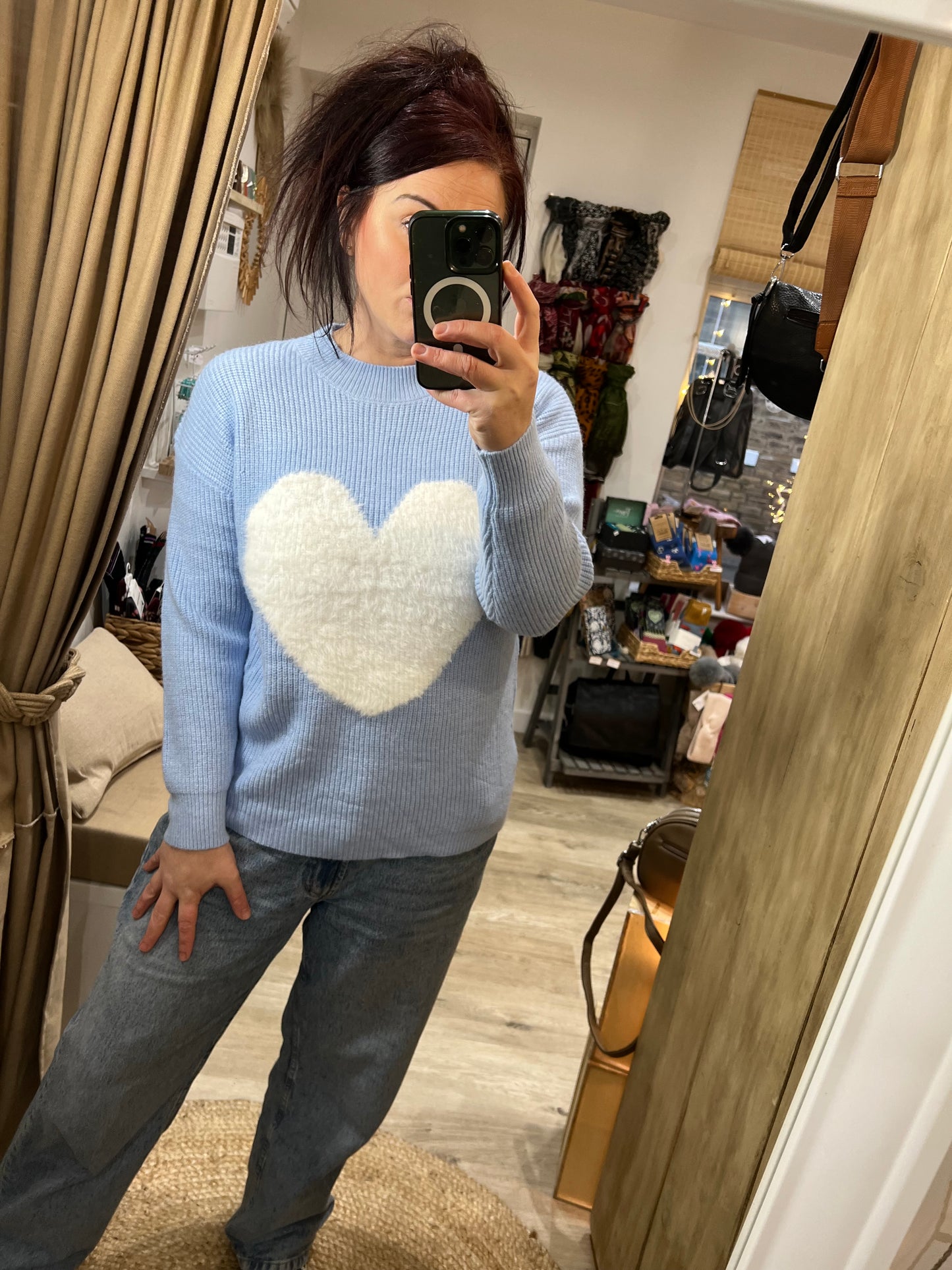 Heart Jumper - Powder Blue