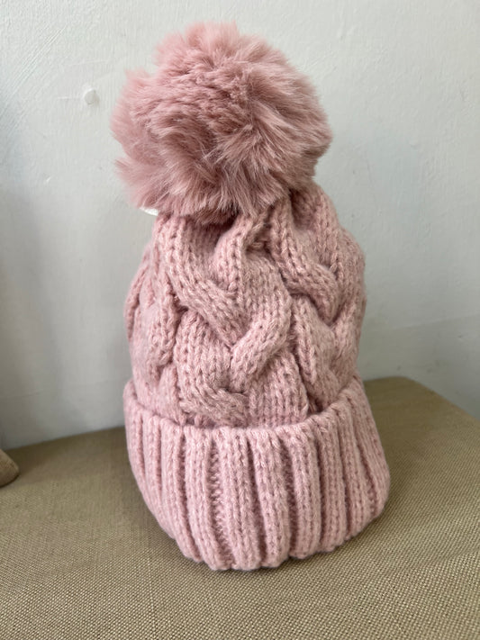 Fleece Lined Hat - Blush