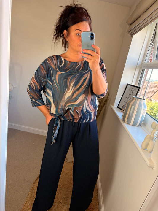 Marble Tie Top - Blue
