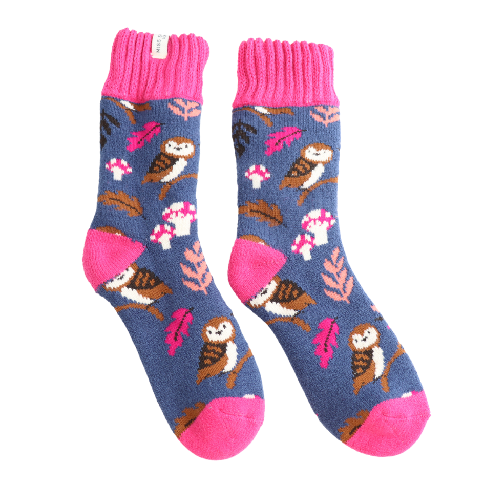 Miss Sparrow Winter Socks - Woodland Navy