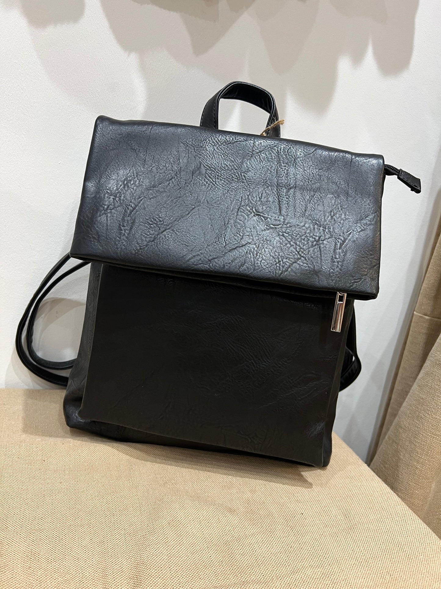 Fold over Rucksack - Black