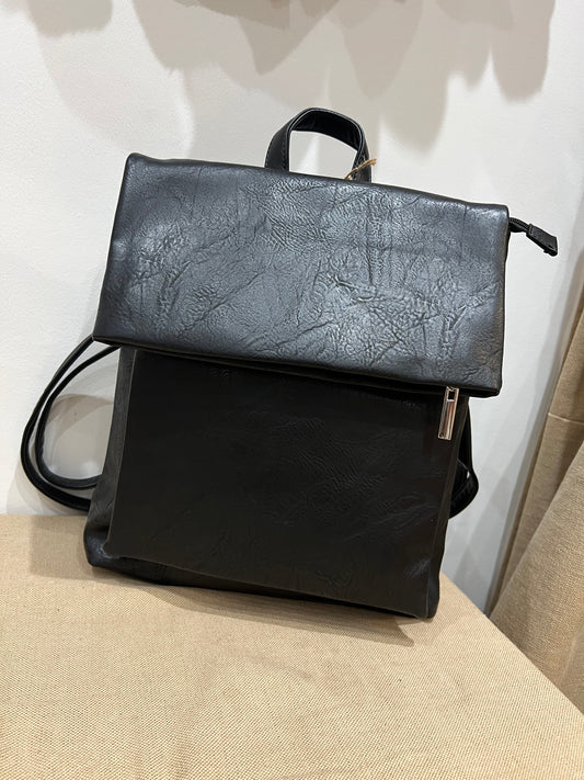 Fold over Rucksack - Black