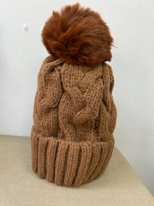 Fleece Lined Hat - Tan