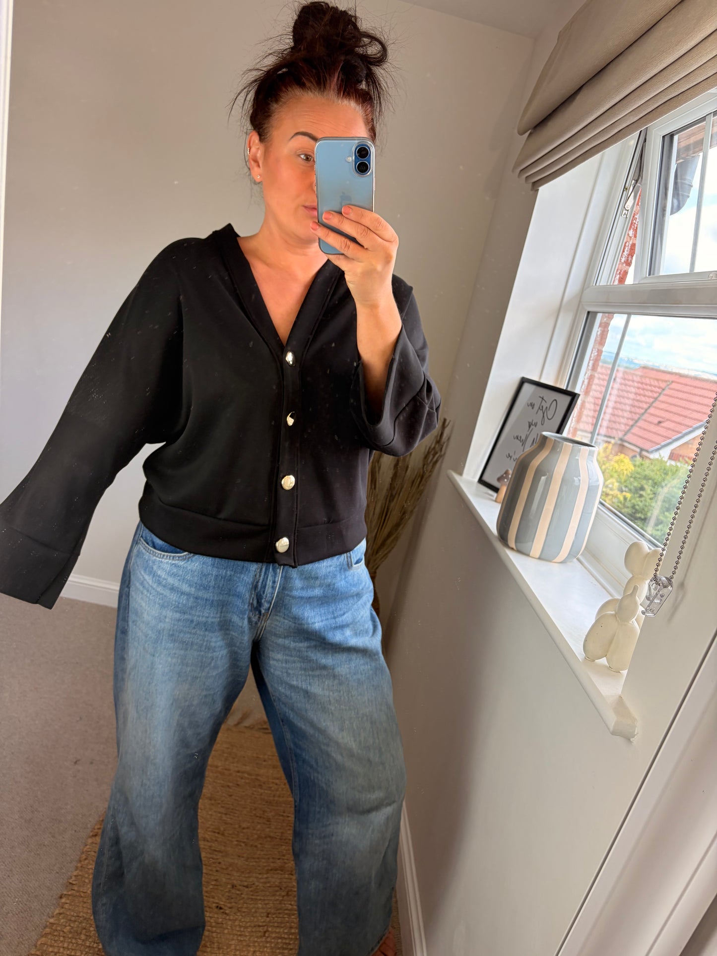 Soft Jersey Cardigan - Black