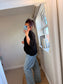 Open Knitted Cardigan - Black
