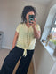 Cotton Tie Front Stripe Top - Lemon