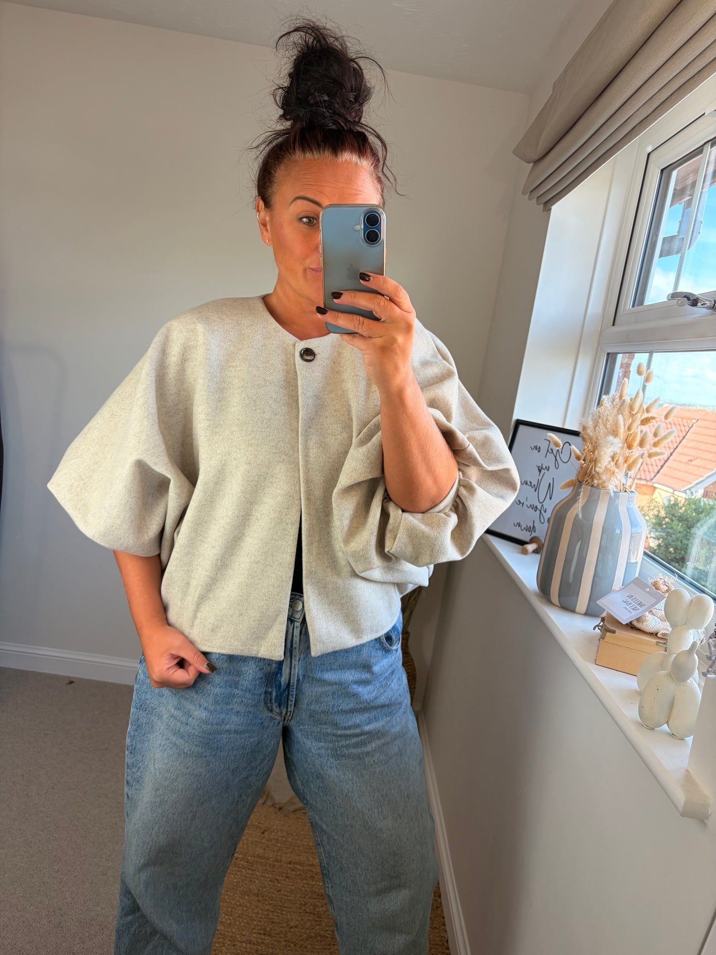 Puff Sleeve Jacket - Cream