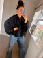 Crinkle Puff Jacket - Black