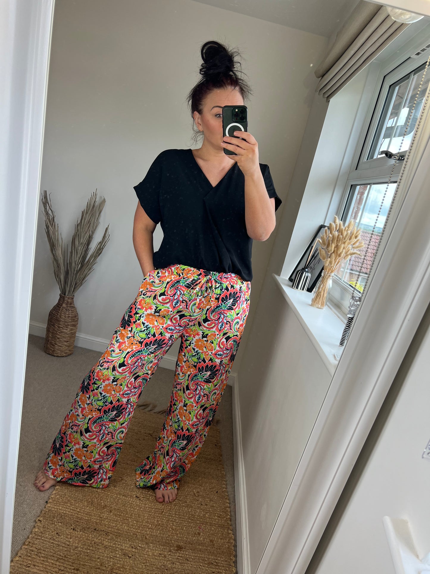 Wide Leg Trousers - Floral