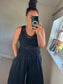 Crochet Cropped Vest - Black