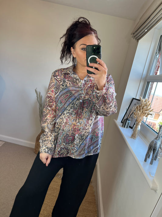 Bow Back Shirt - Paisley