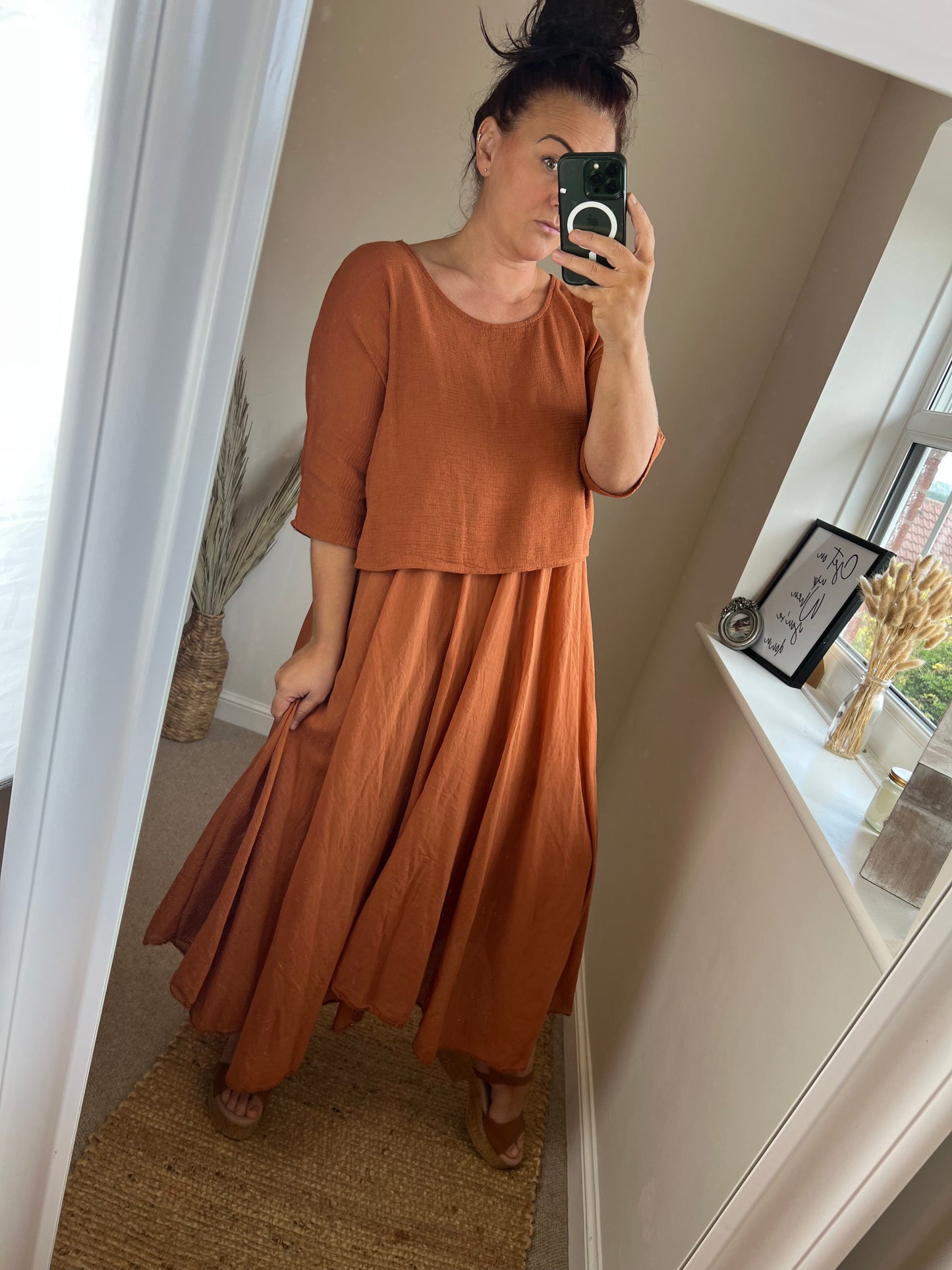 Two Piece Dress - Rust
