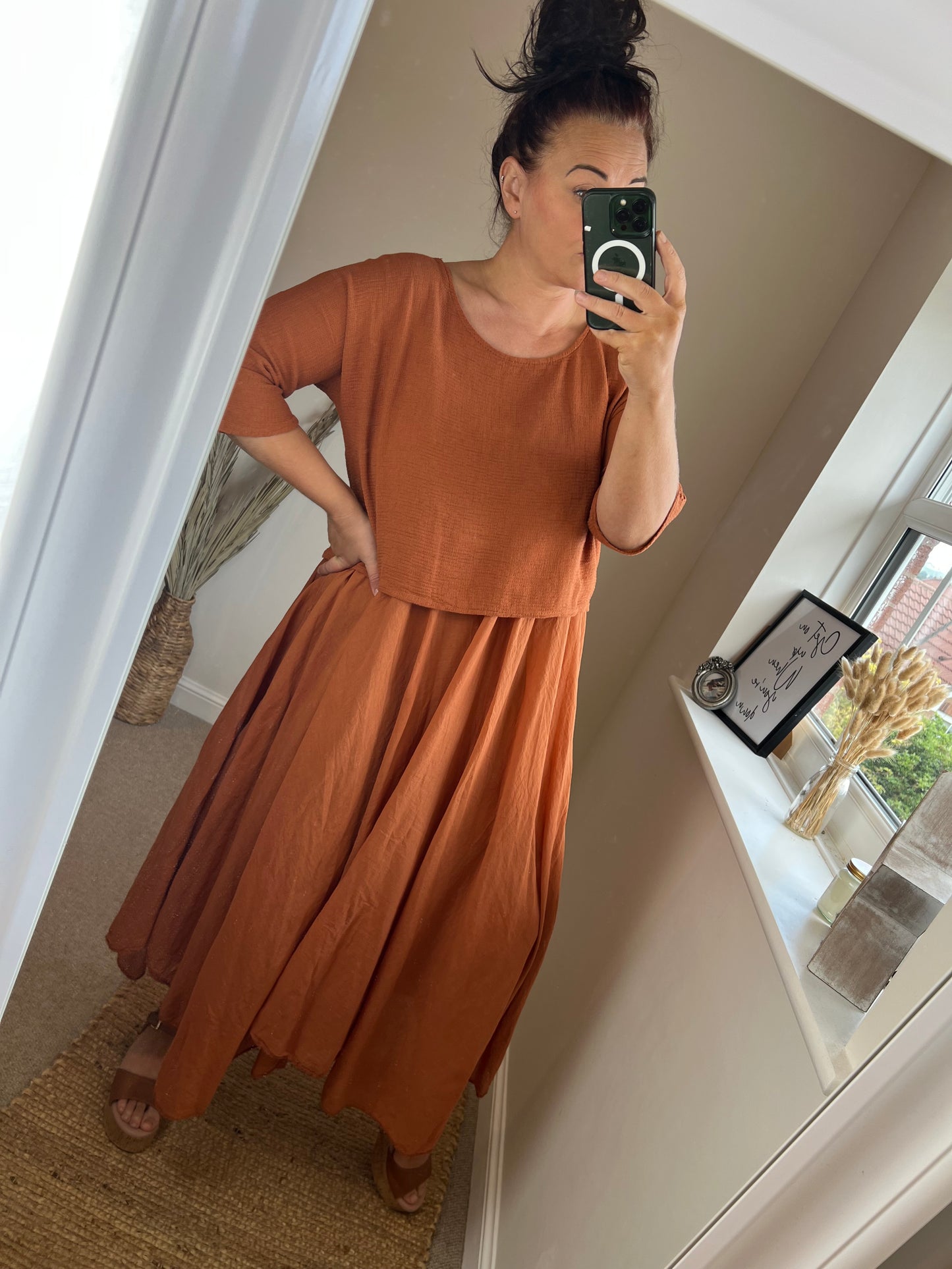 Two Piece Dress - Rust