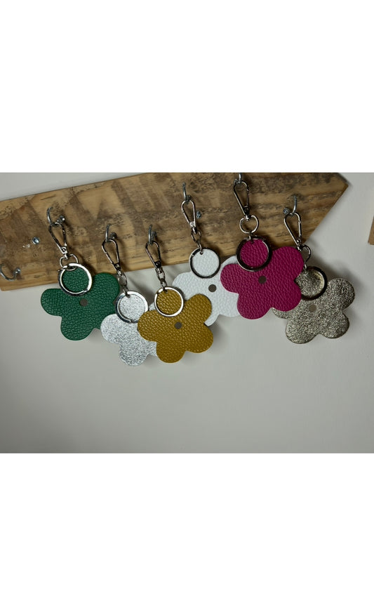 Leather Flower Keyring