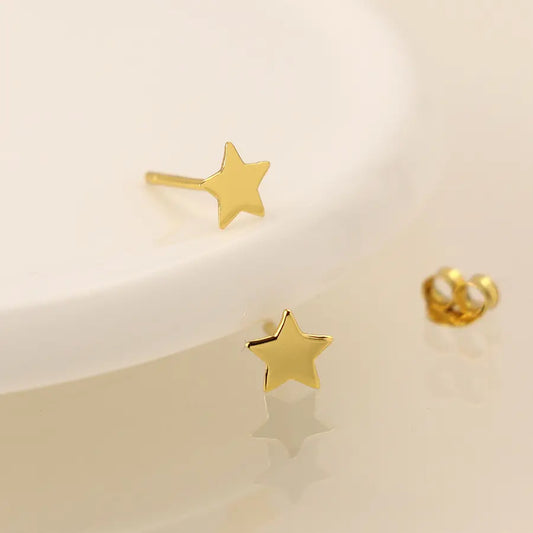 Peace of Mind - Sterling Silver Gold Plated Heart Studs