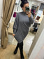 Asymmetrical Turtle Neck Jumper - Grey