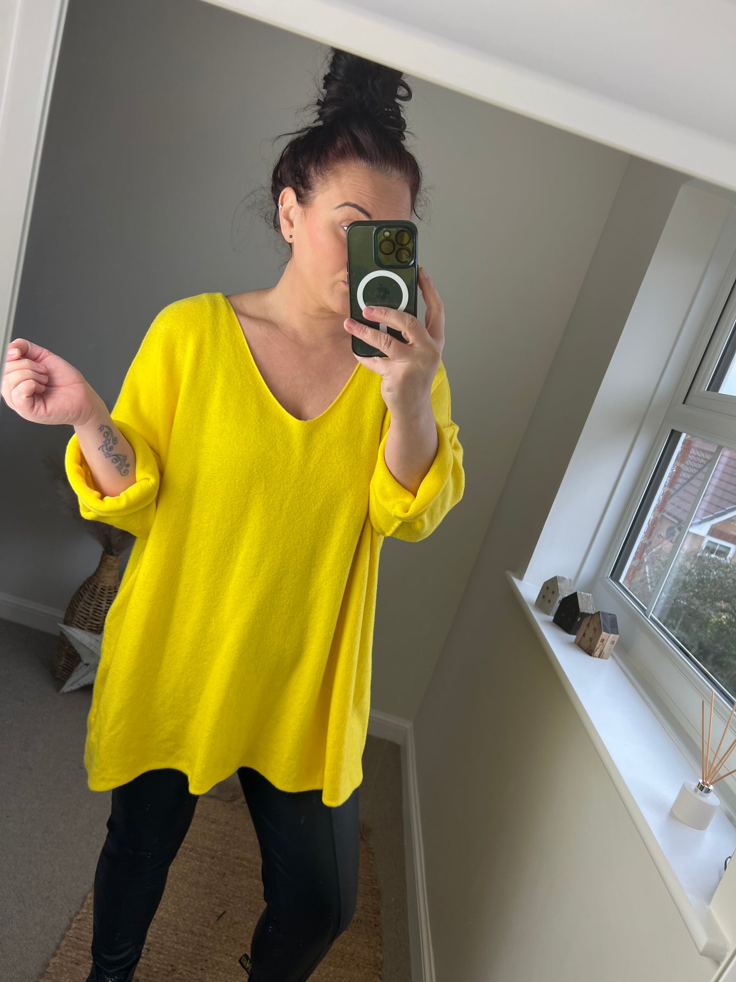 Soft Knit V Jumper - Yellow