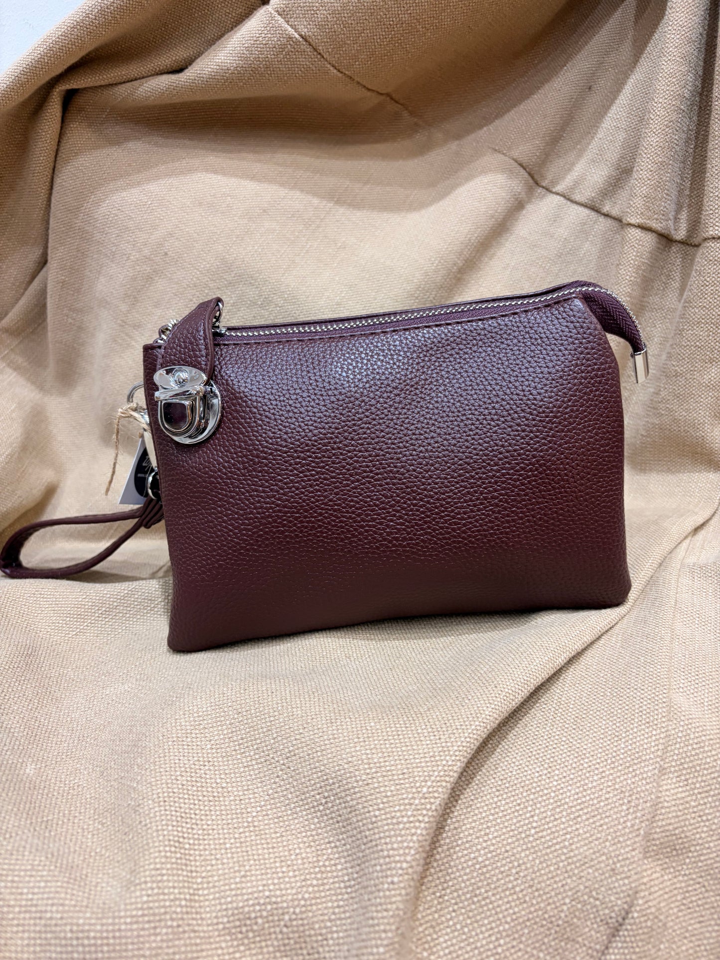 Triple Compartment Bag - Brown
