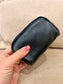 Leather Triple Compartment Purse - Black