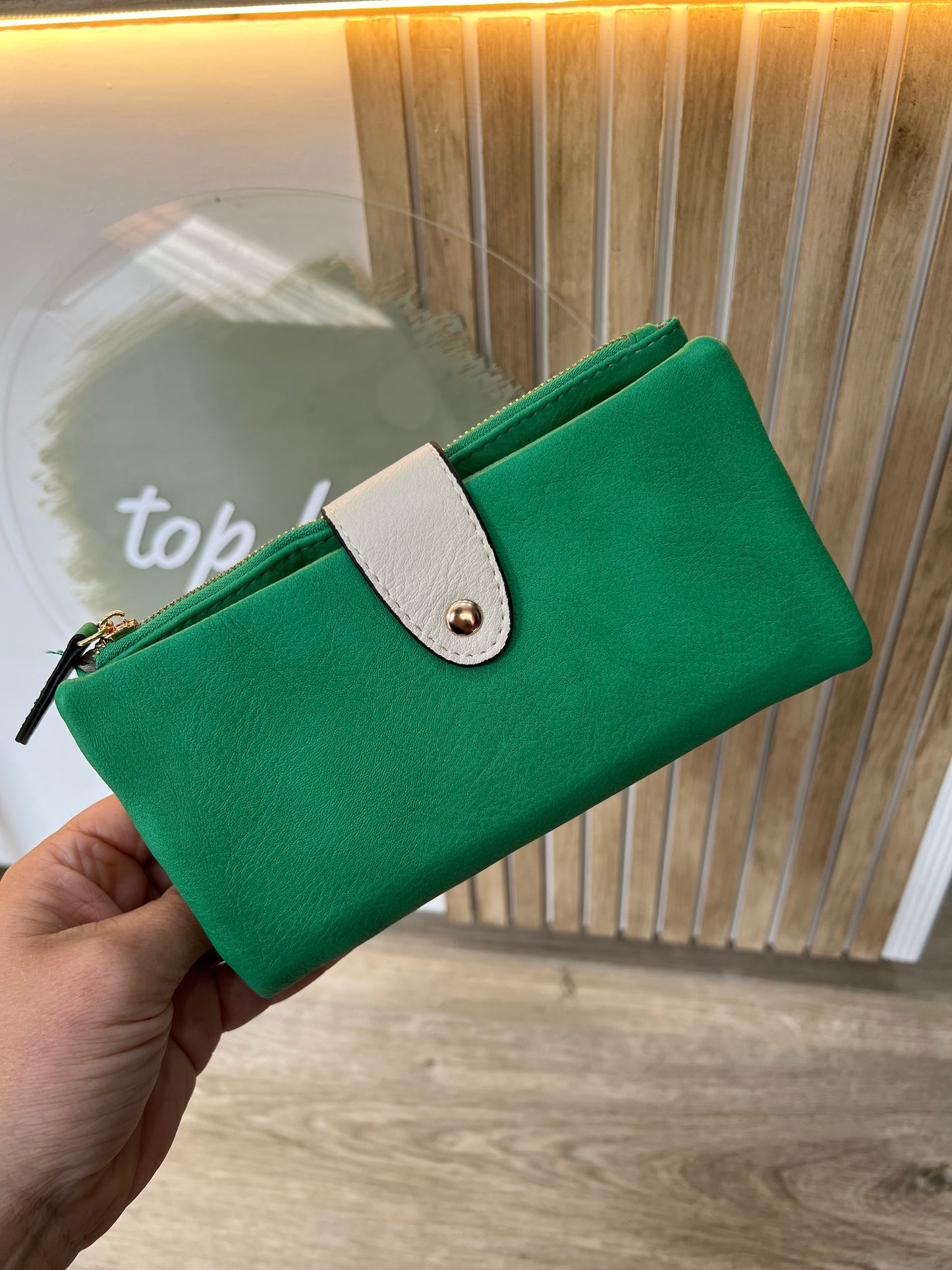 All-In-One Purse - Green/Cream