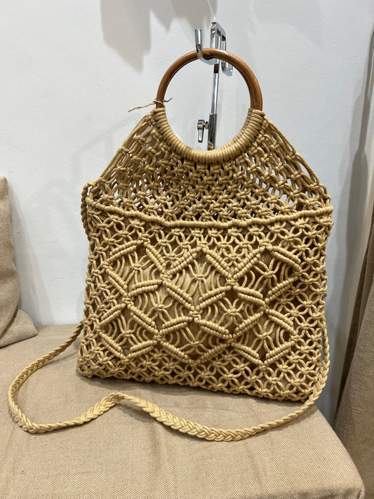 Crochet Crossbody Bag - Camel