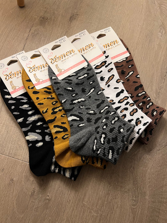 Leopard Print Short Ankle Socks