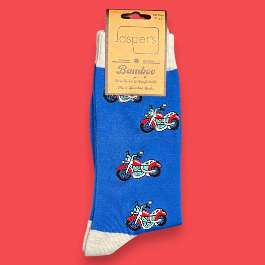 Men’s Jasper Bamboo Socks - Motorcycle Blue