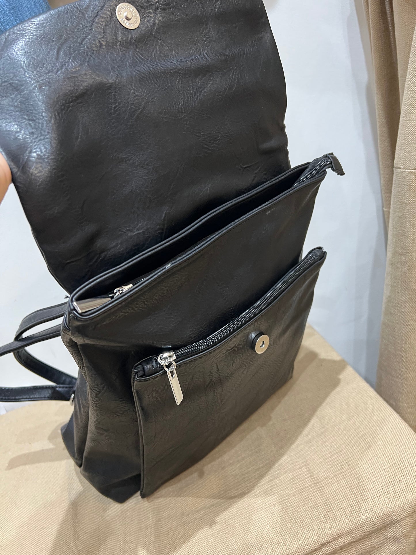 Fold over Rucksack - Black